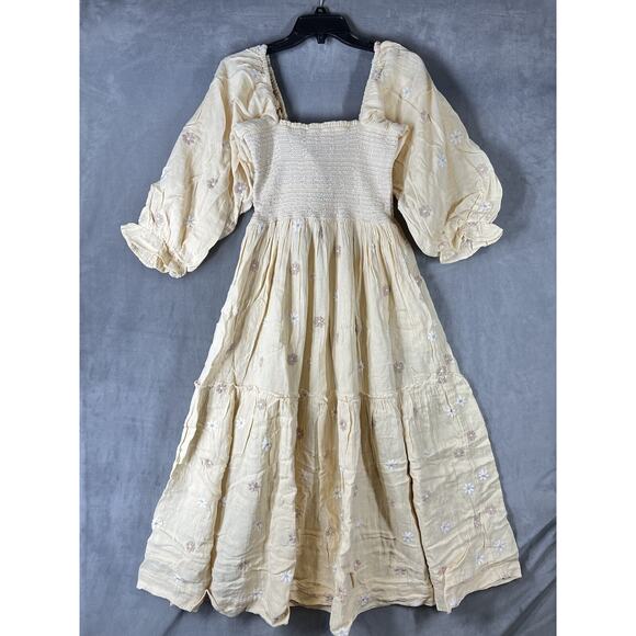 Free People Dahlia Embroidered Maxi Dress Size Medium Ballet Combo - Picture 1 of 12